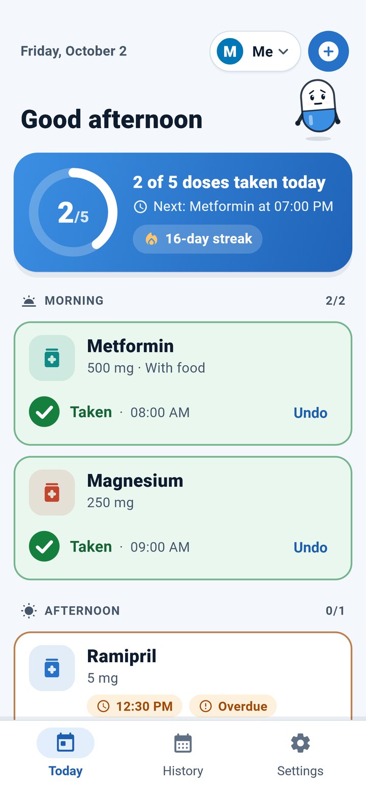MedMate today screen