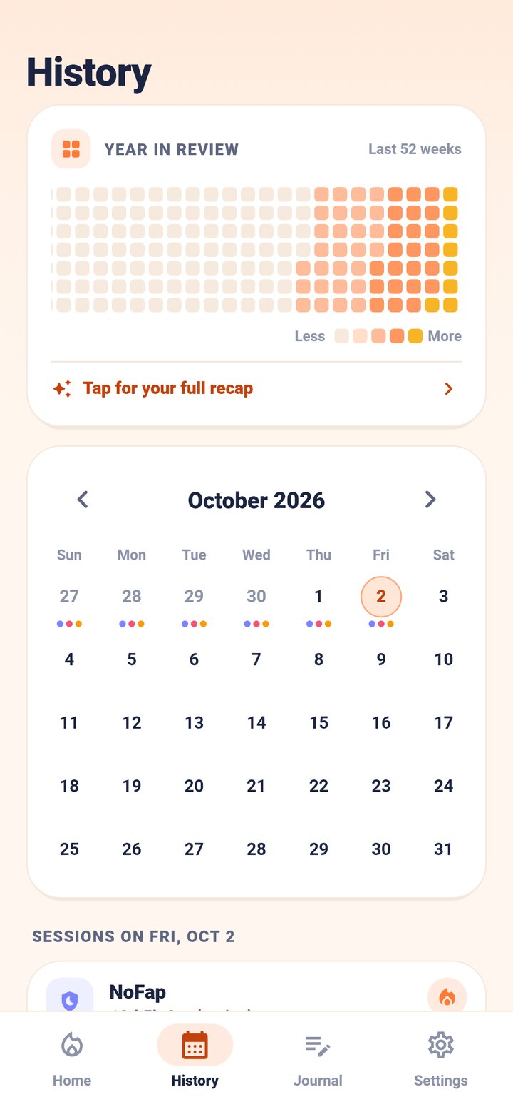Streaks screenshot history