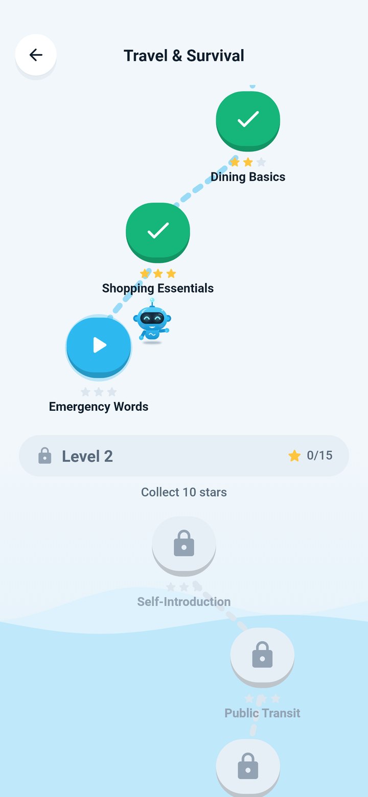 Word Waves level selection screen